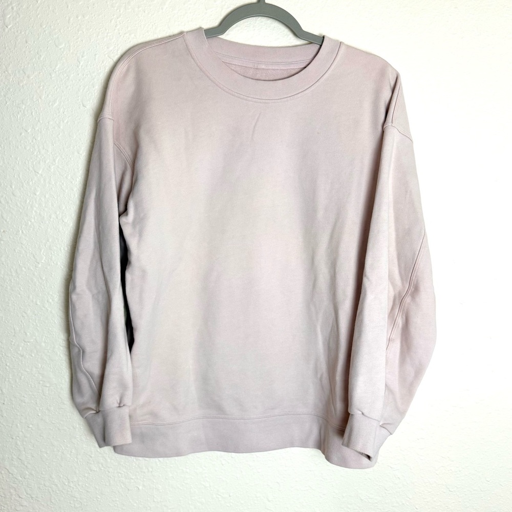 Lululemon Perfectly Oversized Crew Sweatshirt pink blush no sz tag close to sz 6 - Picture 2 of 14